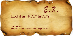 Eichler Kálmán névjegykártya